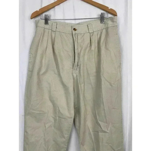 VTG Tan Khaki Bugle Boy Pleated Pants 34 X 29 Men's Slacks - Picture 7 of 10
